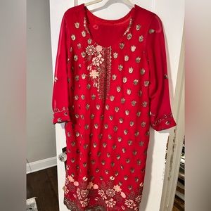 Embroidered georgette 3 piece suit
